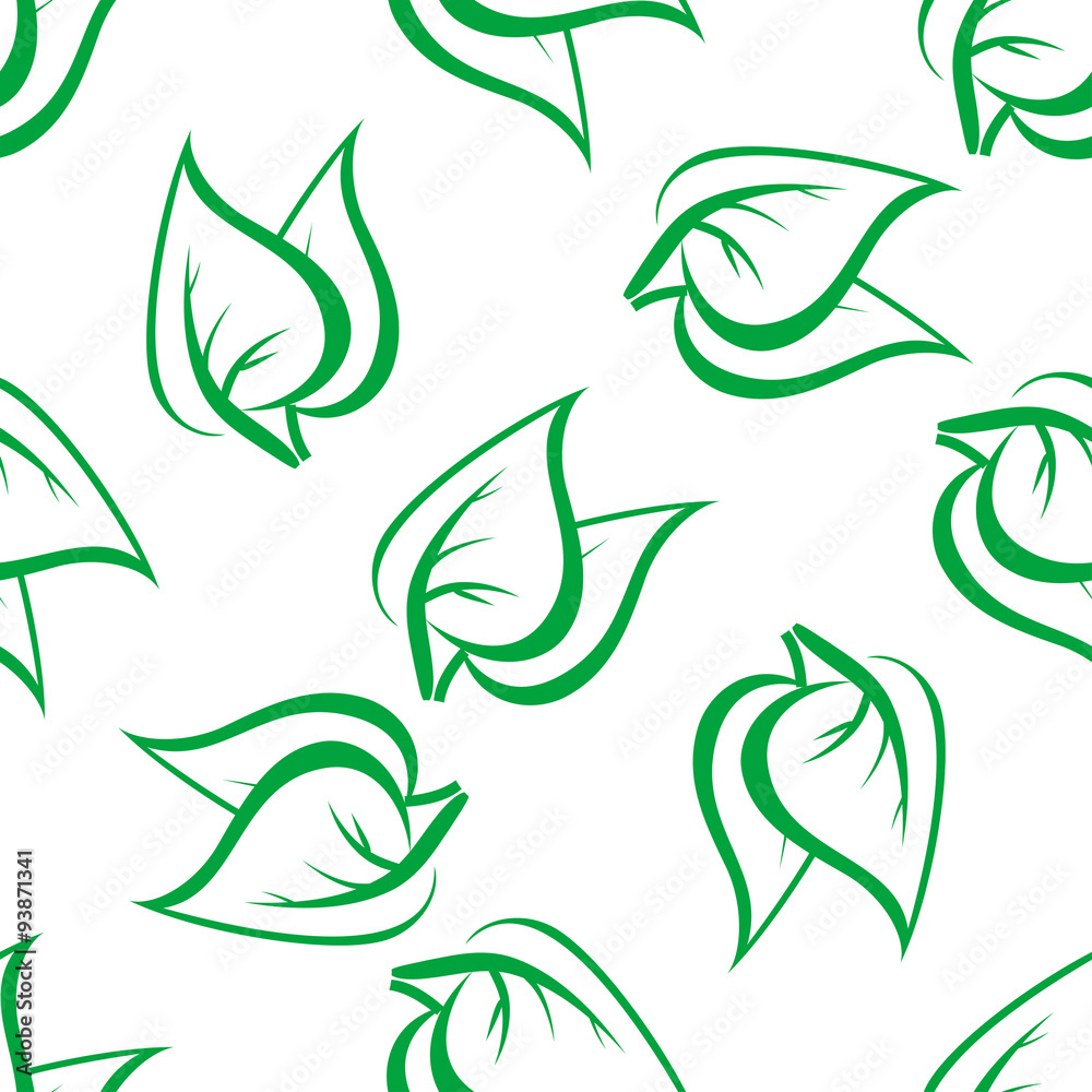 Spring green leaves seamless pattern Spring green leaves seamless pattern