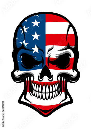American skull with American flag pattern