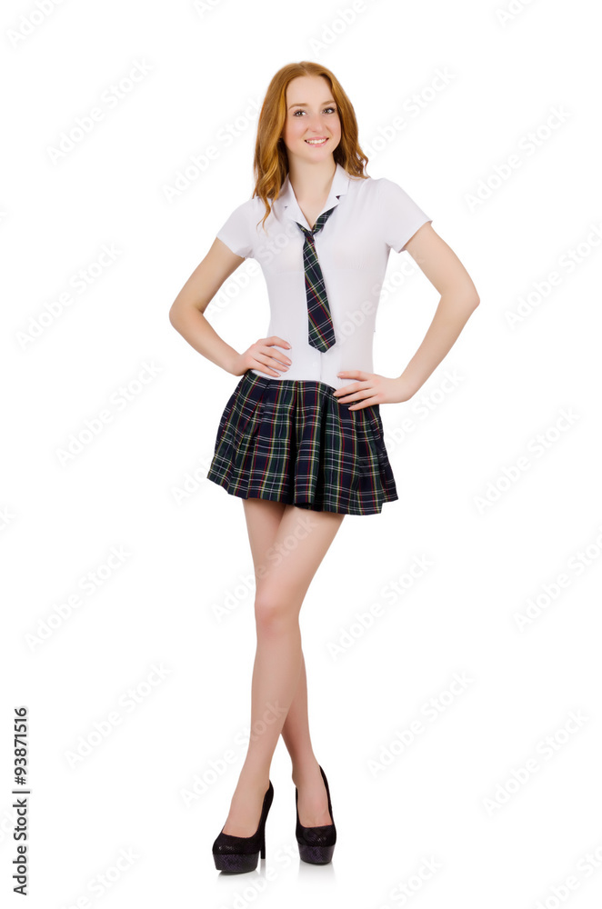 Young flirting student female isolated on white Young flirting student female isolated on white