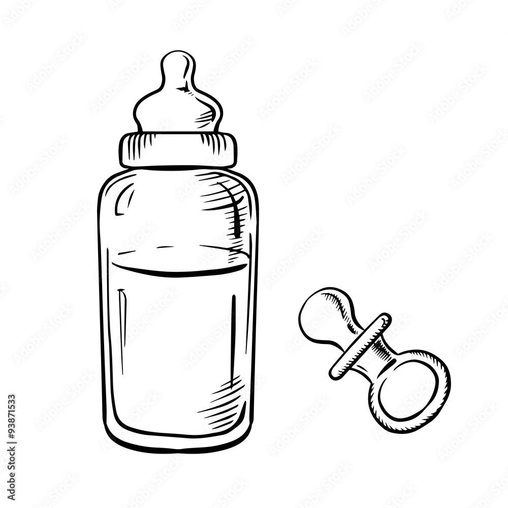 Baby Bottle And Pacifier Clipart