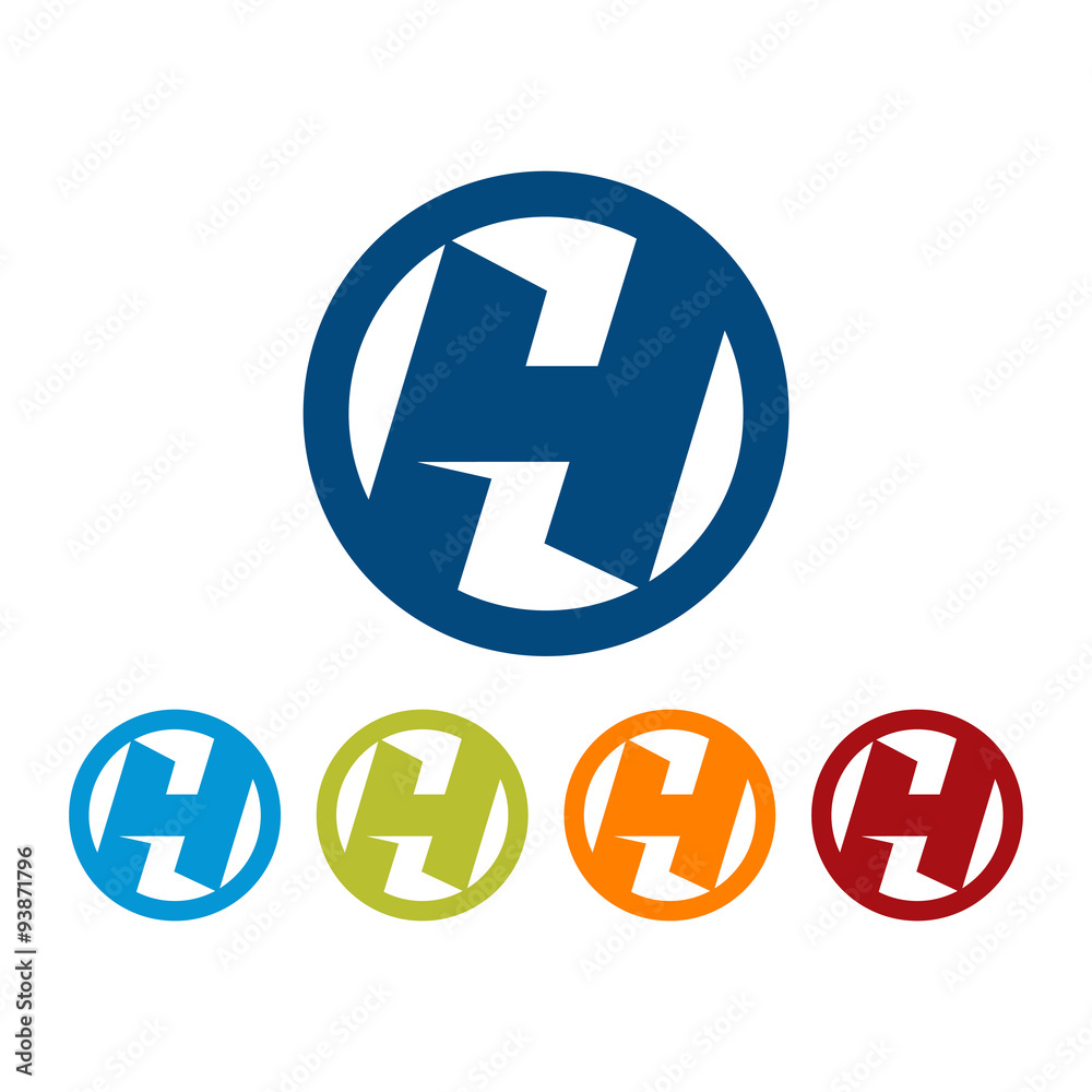 Cool H in Circle Logo Icon Cool H in Circle Logo Icon