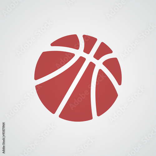 Flat red Basketball icon