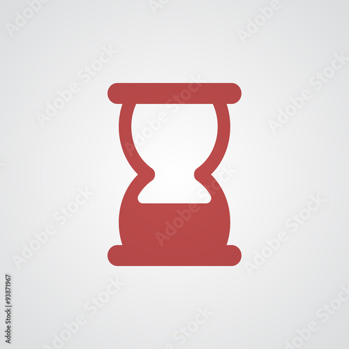Flat red Hourglass icon