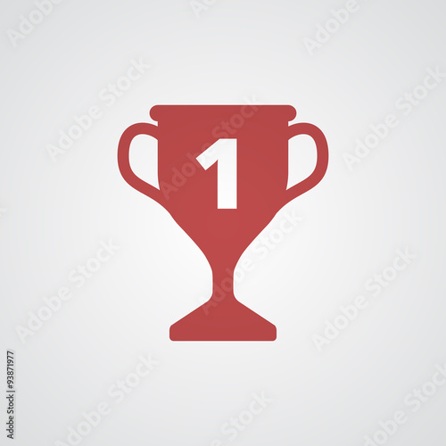 Flat red Trophy icon