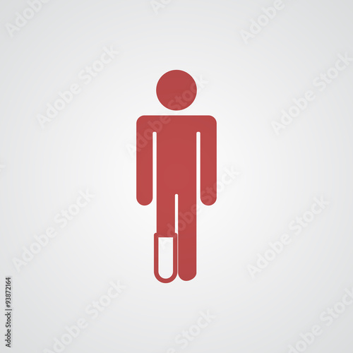 Flat red Foot icon