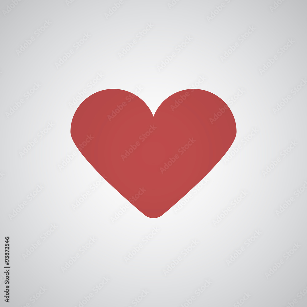 Flat red Heart icon
