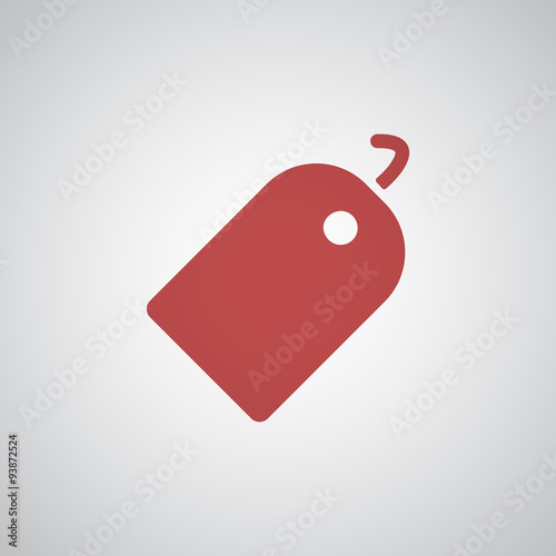 Flat red Tag icon