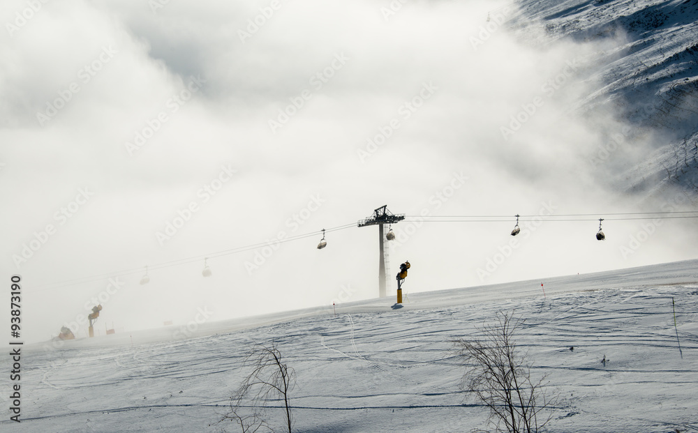 Ski lifts in Shahdag mountain skiing resort Ski lifts in Shahdag mountain skiing resort