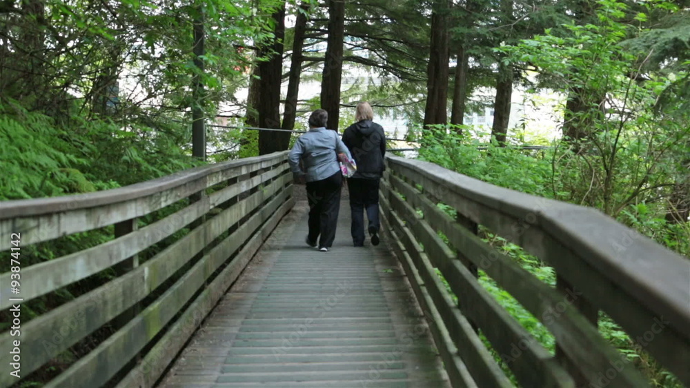 Two women on boardwalk having fun Ketchikan Alaska HD 7545 Two women on boardwalk having fun Ketchikan Alaska HD 7545