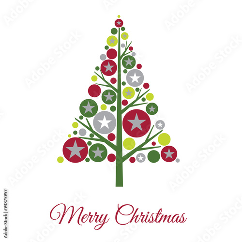 Christmas card with bauble tree. EPS 10 & HI-RES JPG Included 