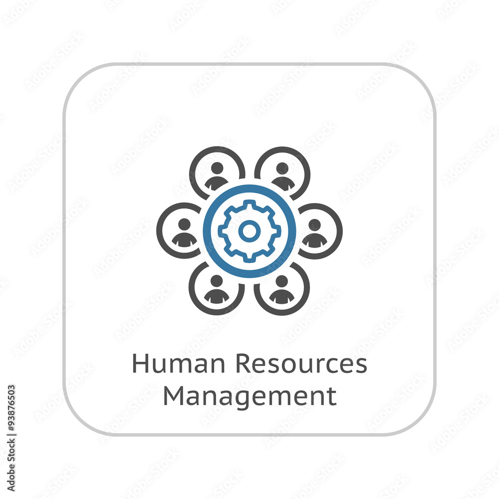 Human Resources Management Icon. Business Concept. Flat Design. Human Resources Management Icon. Business Concept. Flat Design.
