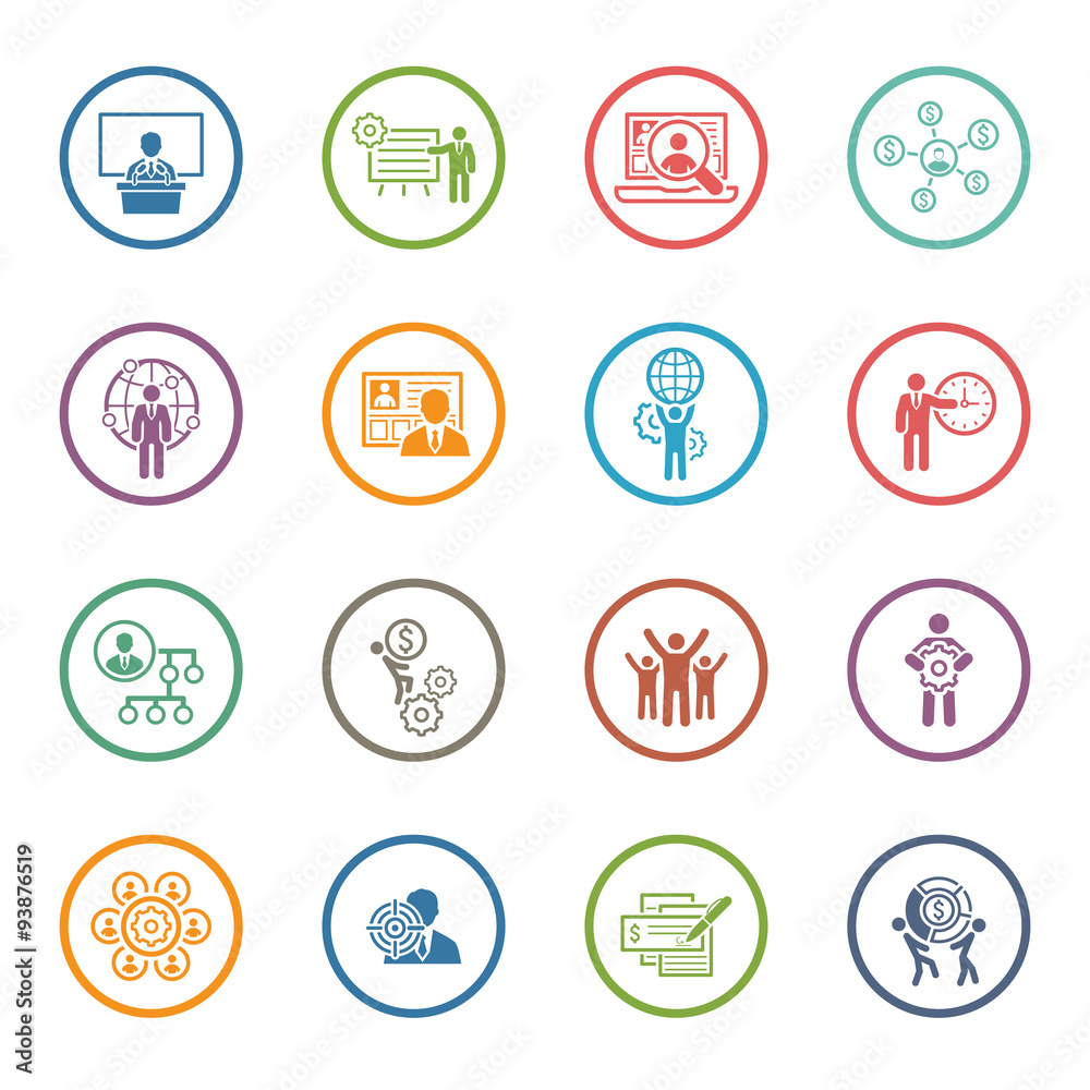 Flat Design Business Icons Set. Flat Design Business Icons Set.