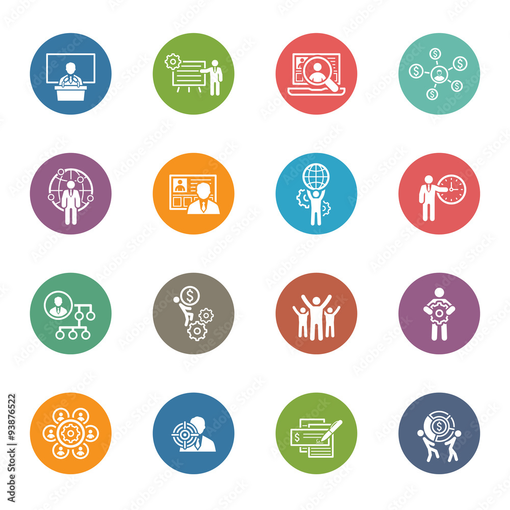 Flat Design Business Icons Set. Flat Design Business Icons Set.