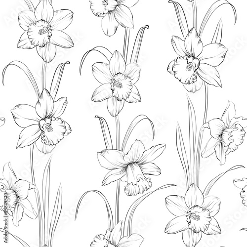 Spring flowers fabric seamless pattern