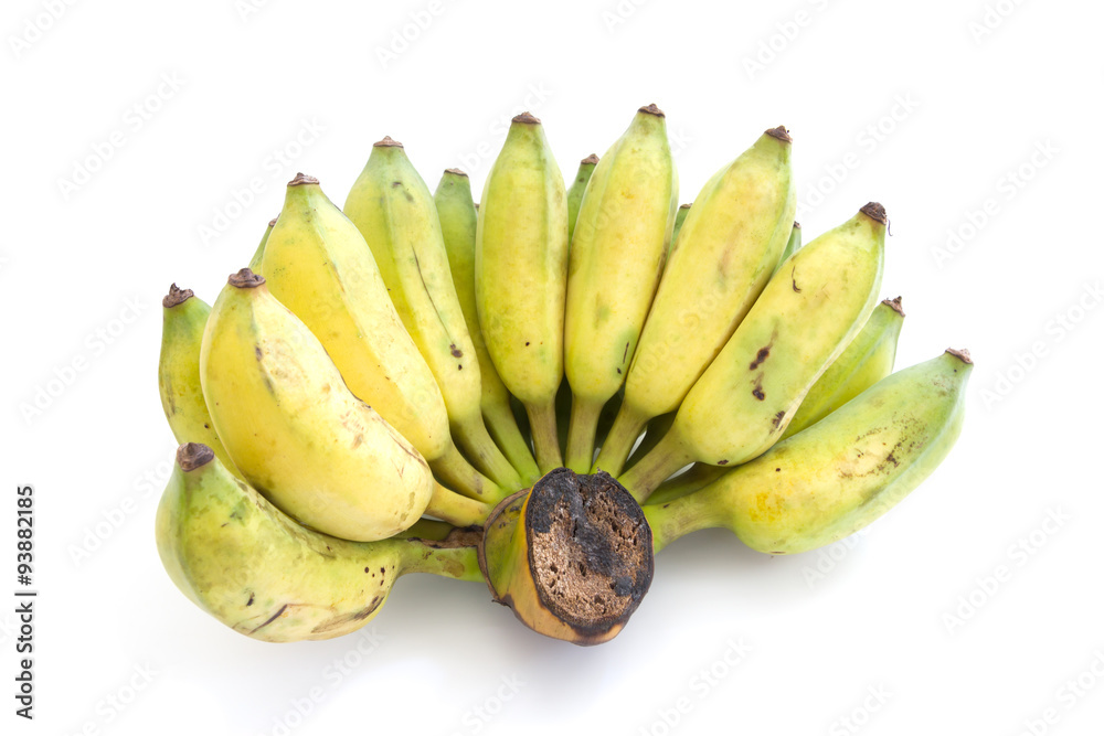Cultivated banana isolated on white