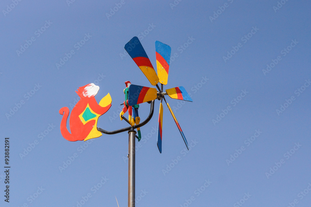 colorful small wind mill with animal shape colorful small wind mill with animal shape