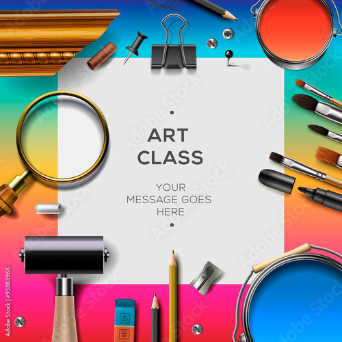 Art class template, creativity concept