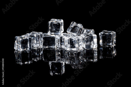 Beautiful ice cube on a black background