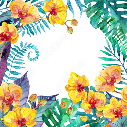 Tropical leaves. Floral design background. © Tanya Syrytsyna