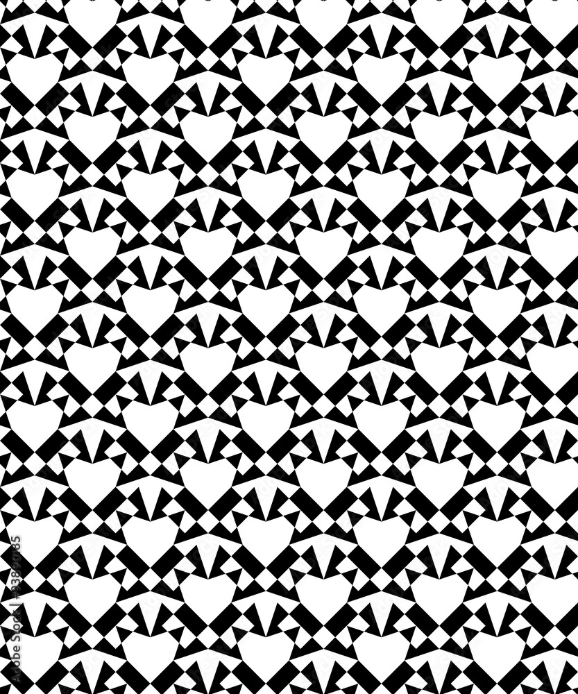 Seamless black and white decorative vector background with geometric shapes Seamless black and white decorative vector background with geometric shapes