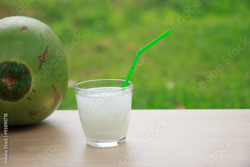 Coconut water in glass
