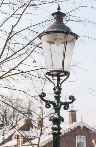 Old lantern in the winter season