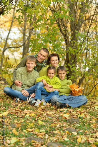 Family in autumn park