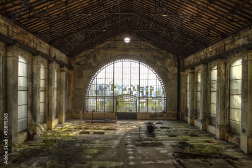 glass dome at the abandonned factory