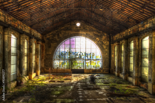 abandonned electrical factory glass dome photo