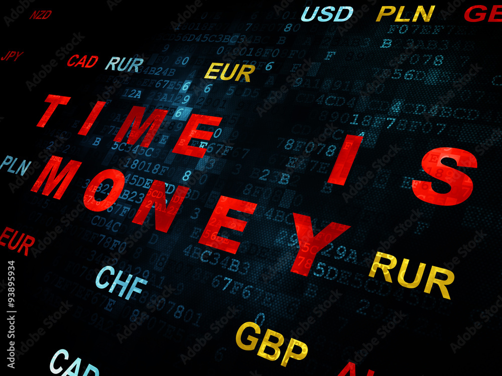 Business concept: Time is Money on Digital background Business concept: Time is Money on Digital background