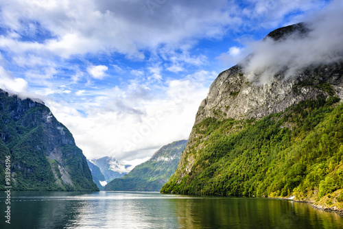 View from the ferry on the narrowest fjord in Norway