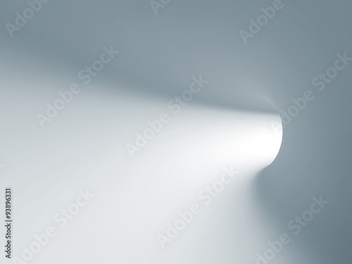Fototapeta Naklejka Na Ścianę i Meble -  Turning light blue tunnel interior. 3d illustration