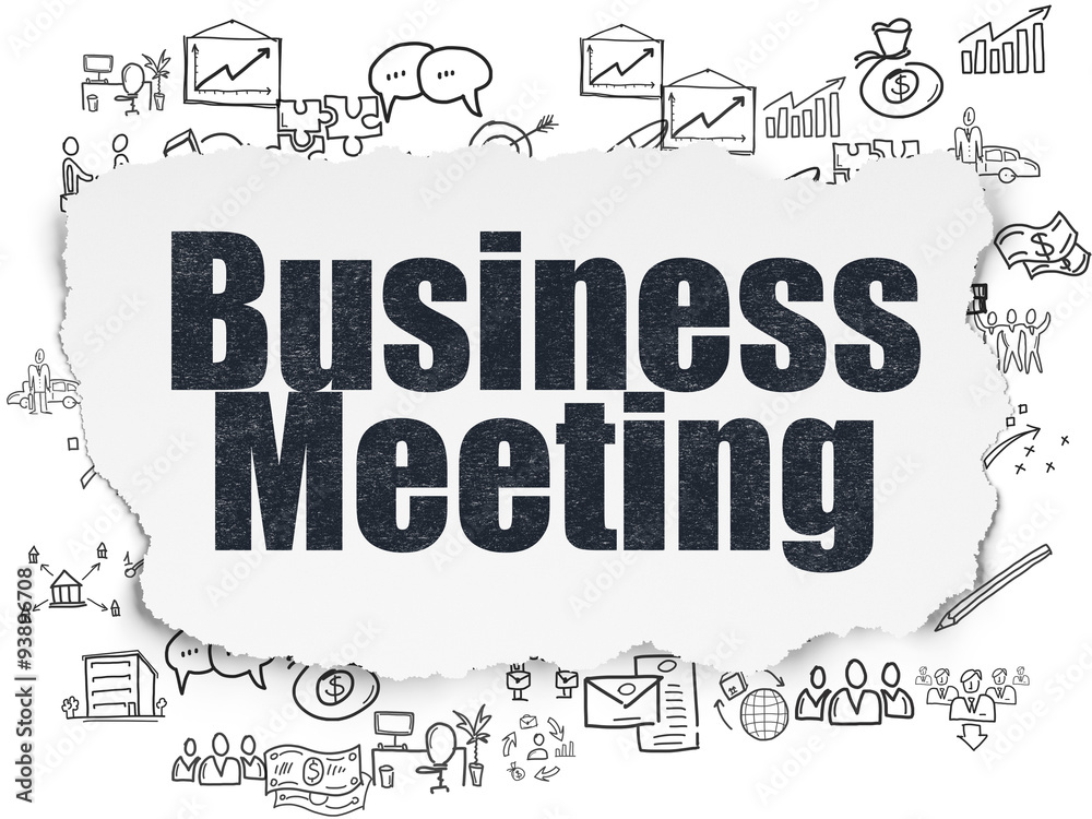 Fototapeta premium Finance concept: Business Meeting on Torn Paper background