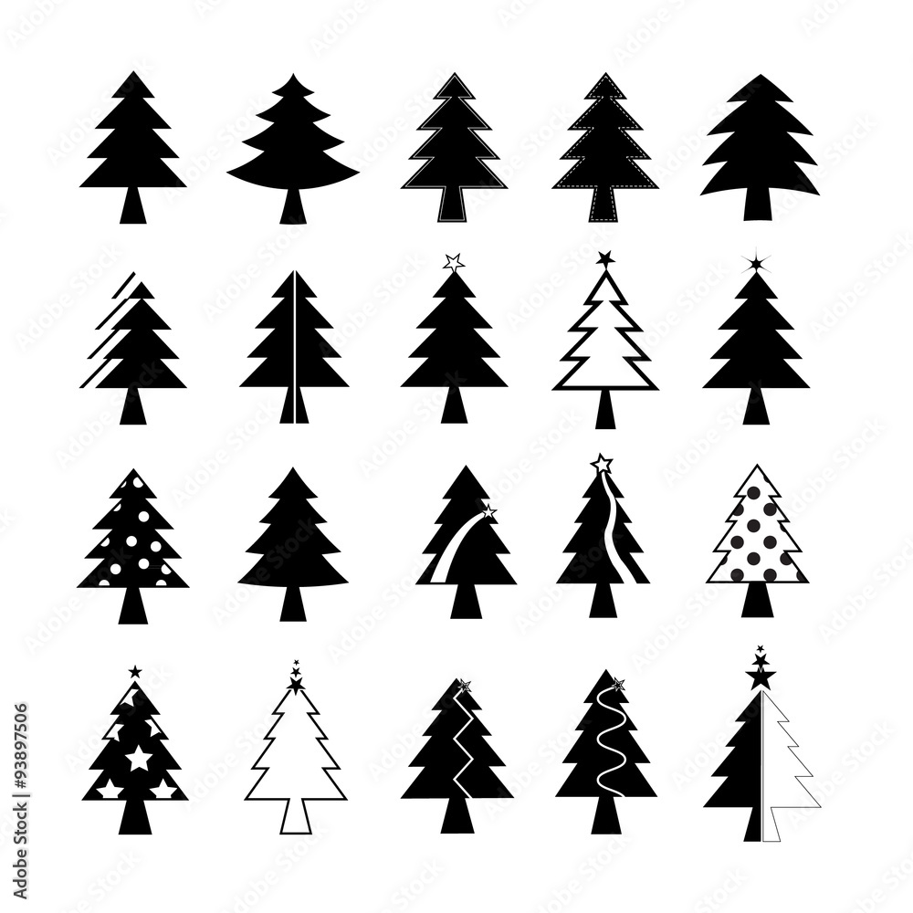 Christmas tree set vector Christmas tree set vector