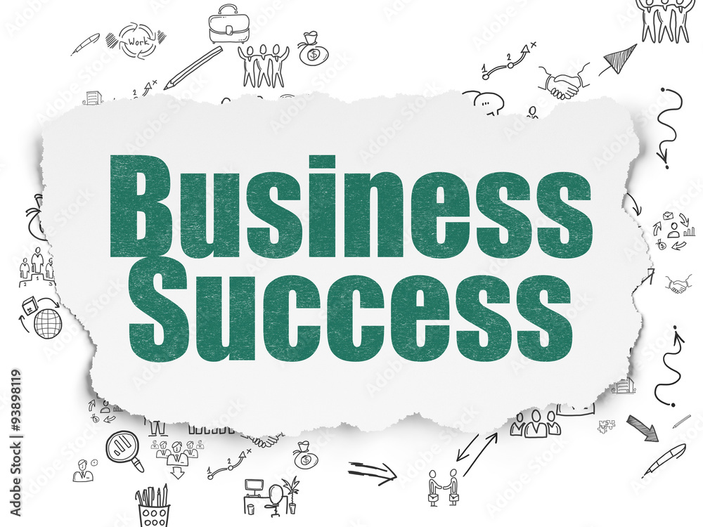 Business concept: Business Success on Torn Paper background