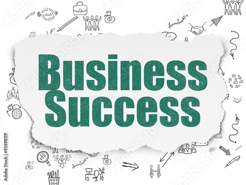 Business concept  Business Success on Torn Paper background