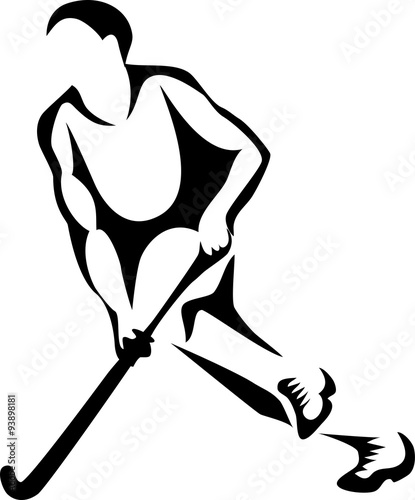 field hockey player - stylized illustration