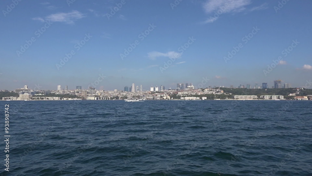 Zooming in on the European part of Istanbul in Turkey. The sea in the foreground is the Bosporus Strait and the footage was shot from Asian part. Zooming in on the European part of Istanbul in Turkey. The sea in the foreground is the Bosporus Strait and the footage was shot from Asian part.