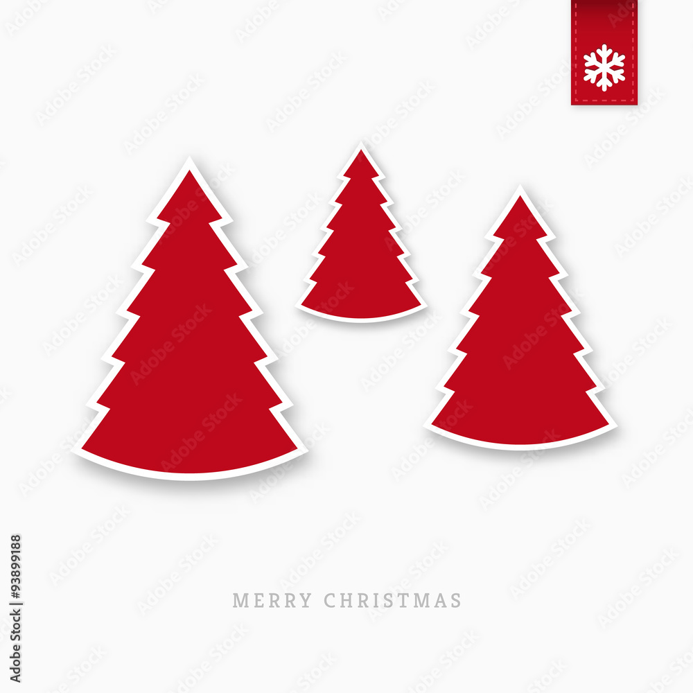 Red paper christmas trees Red paper christmas trees