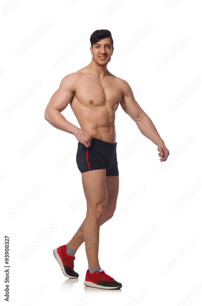 Muscular man isolated on the white background