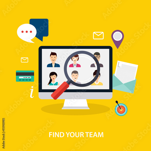 Job search and career. Human resources management and head hunte