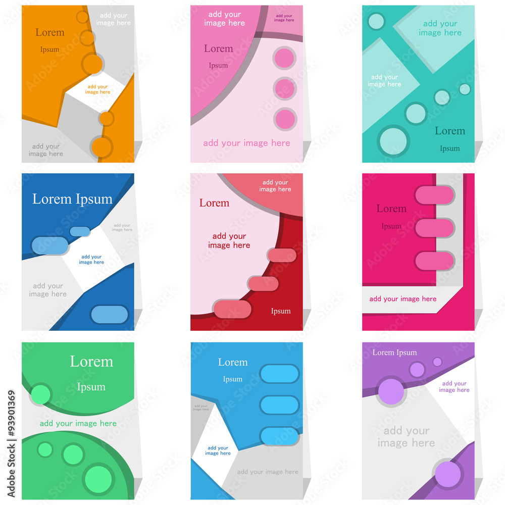 Set of different brochures covers stylish and beautiful