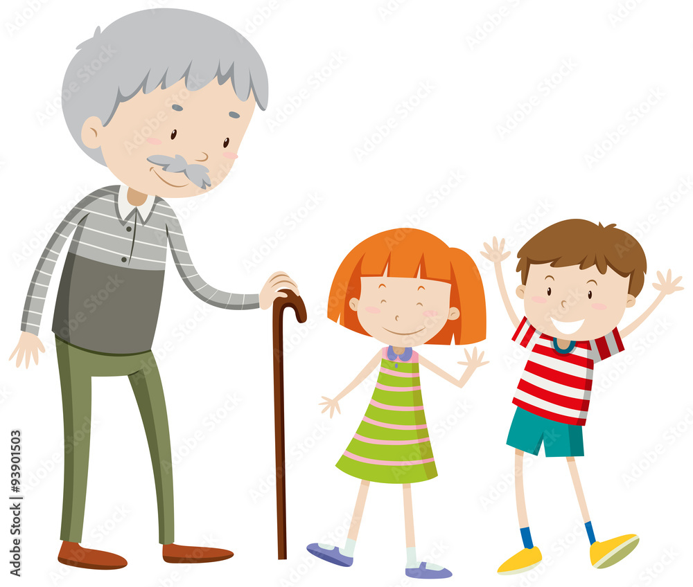 Children and old man