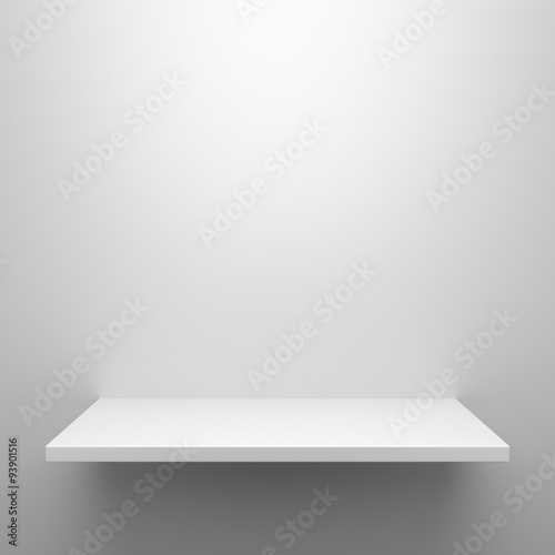 Wallpaper Mural Empty white shelf hanging on wall Torontodigital.ca