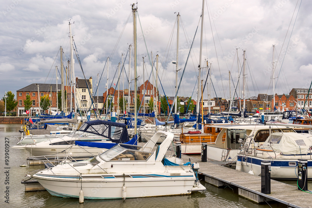 Hull marina in the east of Yorkshire
