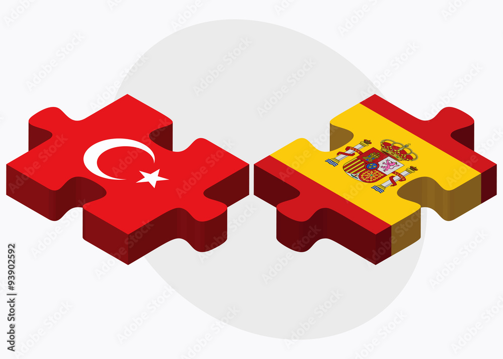 Turkey and Spain Flags