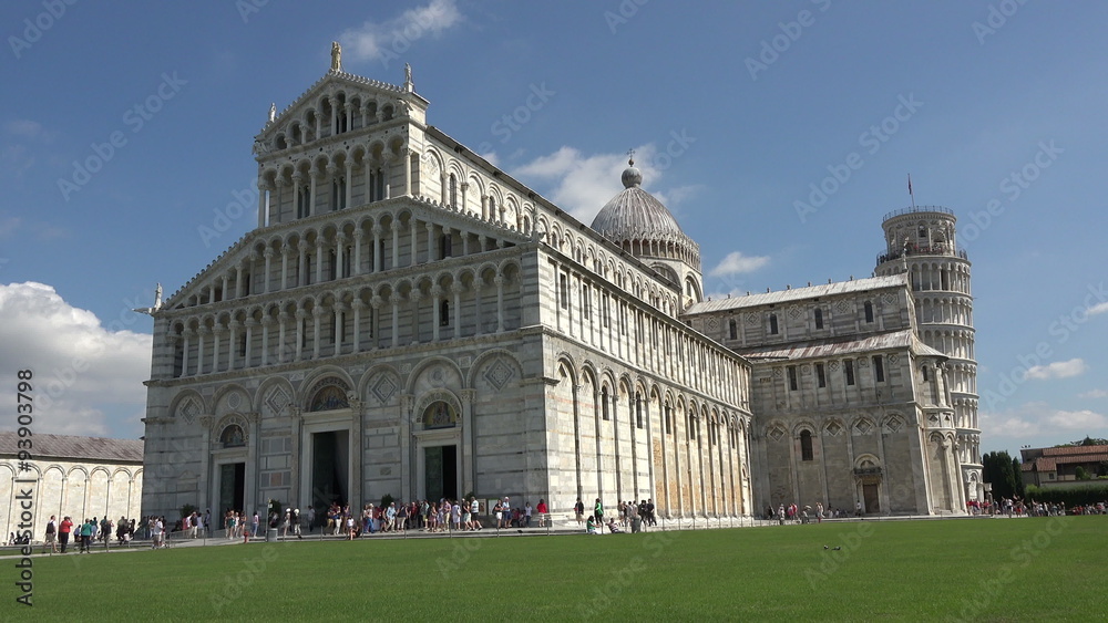 Pisa Italy Leaning Tower and Cathedral tourists 4K 039 Pisa Italy Leaning Tower and Cathedral tourists 4K 039