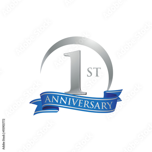 1st anniversary ring logo blue ribbon