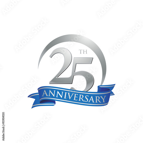 25th anniversary ring logo blue ribbon