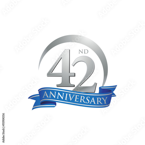42nd anniversary ring logo blue ribbon photo